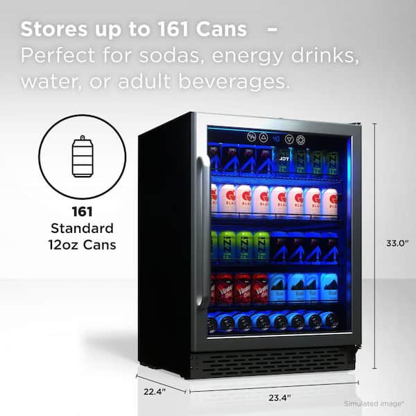 24 in. Single Zone 161 Cans Stainless Beverage Cooler
