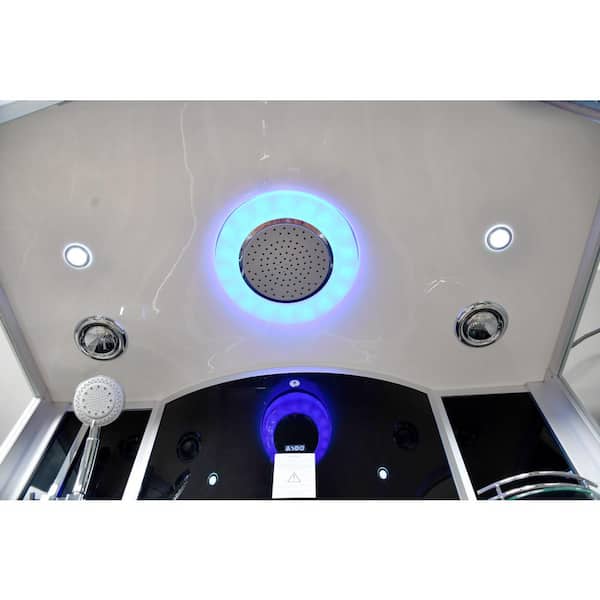 Platinum 59 in. x 39 in. x 87 in. Steam Shower Kit in Black with