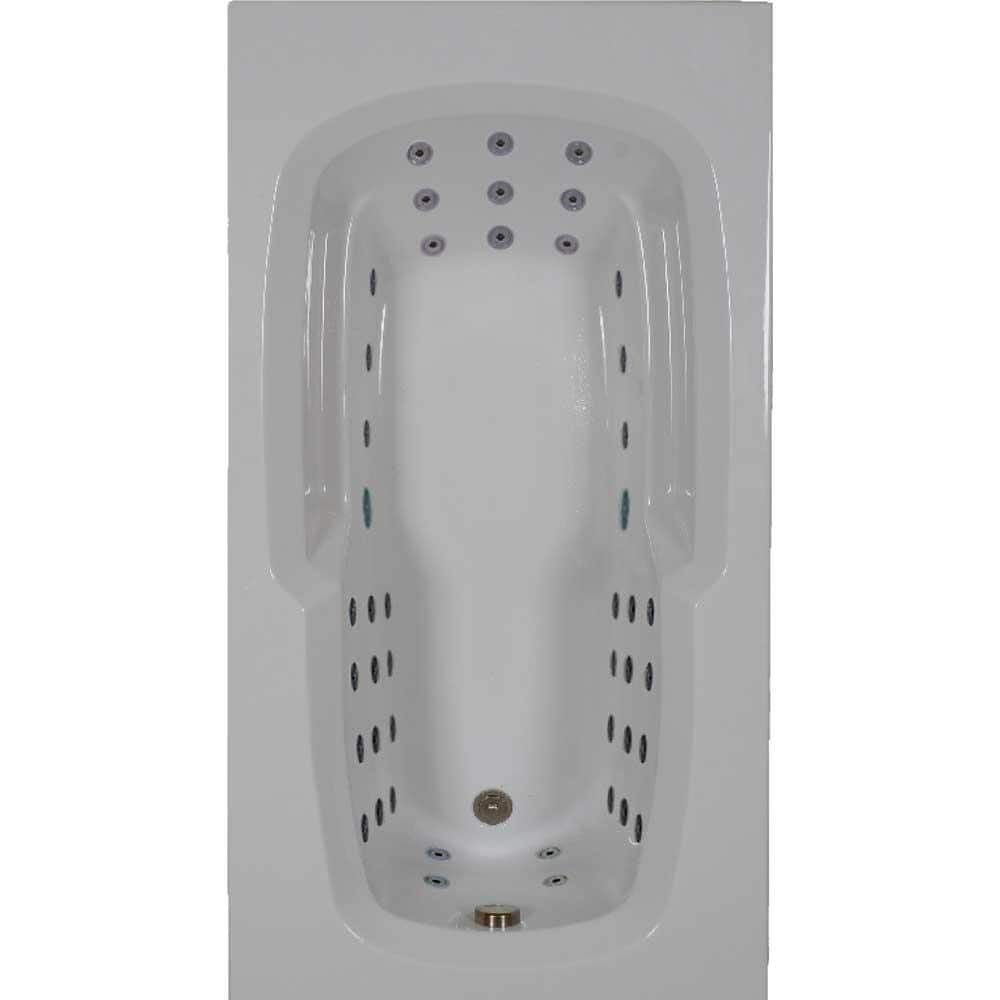 Physical Therapy 60 in. x 32 in. Acrylic Rectangular Drop-in Whirlpool Bathtub with Reversible Drain in White price history on PriceWatchPro