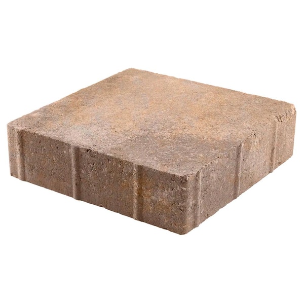 Pavestone Vintage 8.86 in. L. x 8.86 in. W x 2.36 in. H Three Tone Brown Concrete Paver