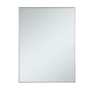 Timeless Home 36 in. W x 48 in. H x Contemporary Metal Framed Rectangle Silver Mirror
