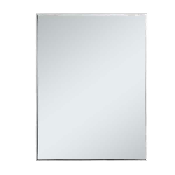 Unbranded Large Rectangle Silver Modern Mirror (48 in. H x 36 in. W)