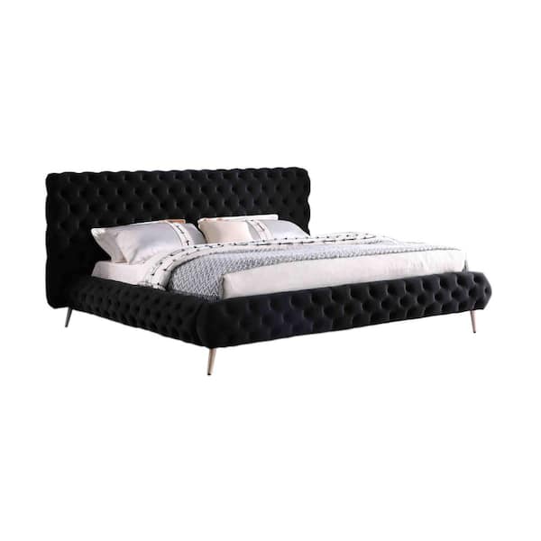 Best Master Furniture Janine Tufted Black California King Bed