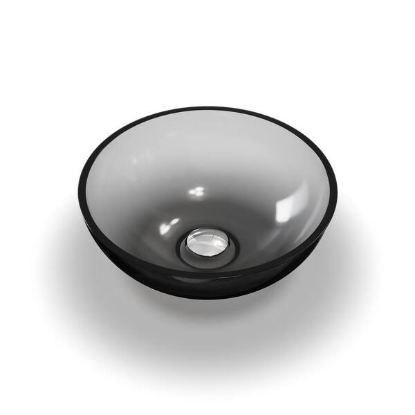 FAMYYT Translucent Modern Black Resin Round Vessel Bathroom Sink XJ