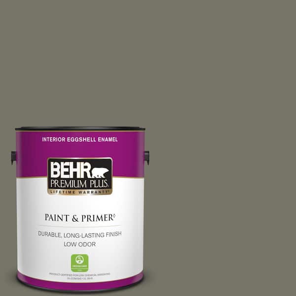 BEHR PREMIUM PLUS 1 gal. #BXC-44 Pepper Mill Eggshell Enamel Low Odor Interior Paint & Primer