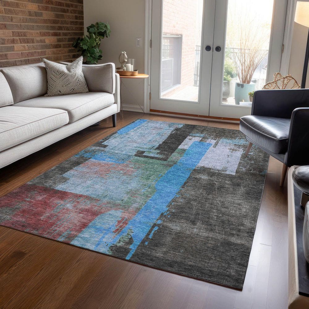 Chantille Machine Washable Indoor/Outdoor Abstract ACN1779 Sky 8 ft. x 10 ft. Area Rug price history on PriceWatchPro