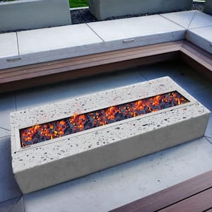 Fire Pit Pan 61 x 8 in. Stainless Steel Linear Trough Fire Pit Pan and Burner 110 K BTU Built-in Fire Pit Burner Pan
