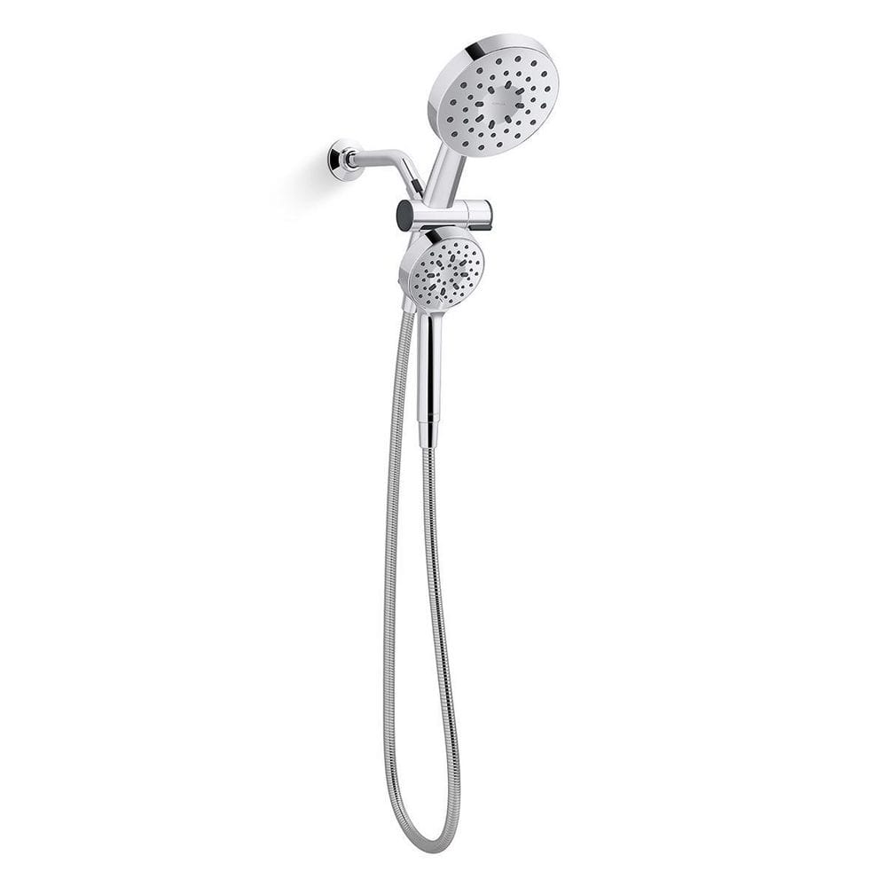 Kohler Viron 4 Spray Patterns 6 In Wall Mount Dual Shower Head And Hand Shower In Polished
