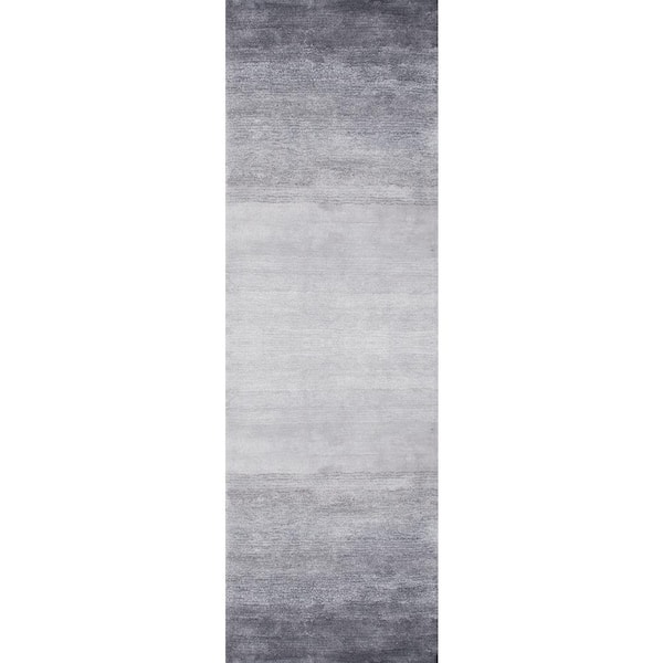 nuLOOM Bernatta Contemporary Ombre Gray 3 ft. x 10 ft. Runner Rug