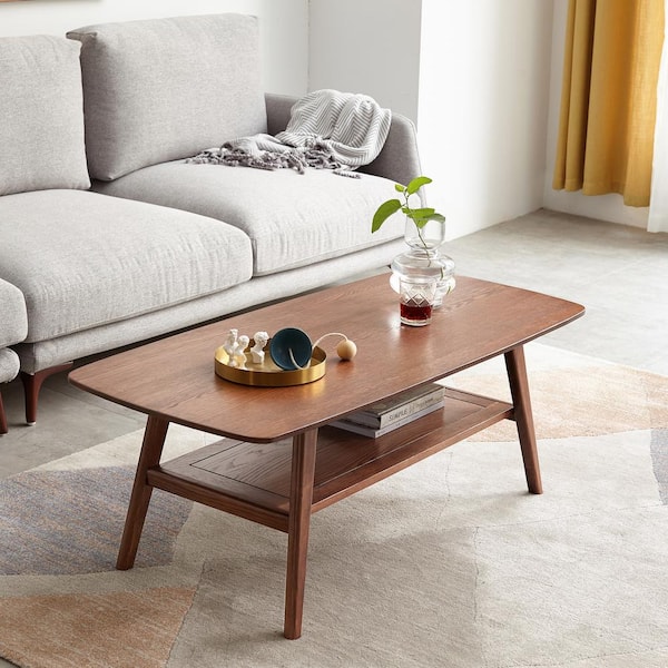 Harper & Bright Designs 31.5 in. Walnut Rectangle Oak 100