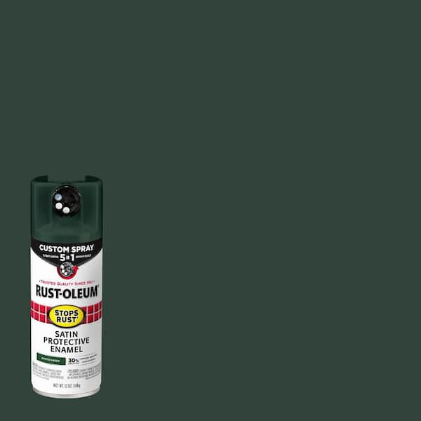 Rust-Oleum Stops Rust 12 oz. Custom Spray 5-in-1 Satin Hunter Green Spray Paint (Case of 6)