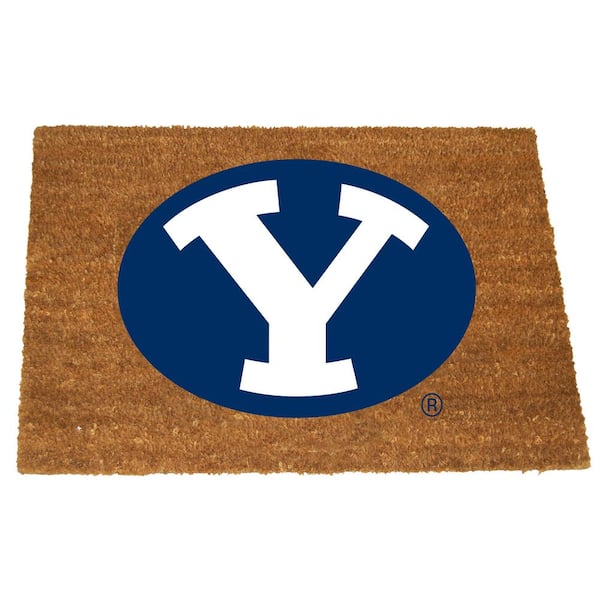 The Memory Company BYU Brown 29.5 in. x 19.5 in. Coir Fiber Colored Logo Door Mat