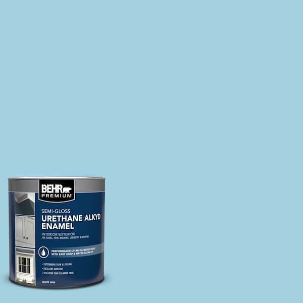 BEHR PREMIUM 1 qt. #M480-3 Bengal Blue Semi-Gloss Enamel Urethane Alkyd Interior/Exterior Paint