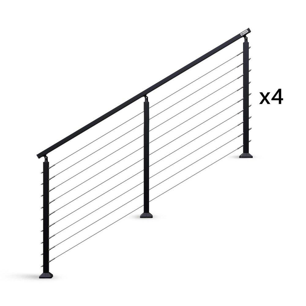 4-Pack Black Steel Stair Cable Railing Kit- 6 ft. x 3 ft. Sections, 24 ft. Total price history on PriceWatchPro