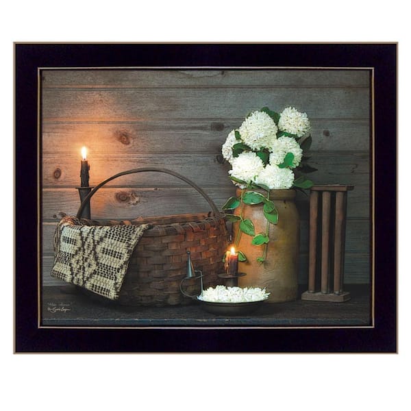 HomeRoots Charlie White Flowers 1-Piece Framed Wall Art 14 in. x 18 in.