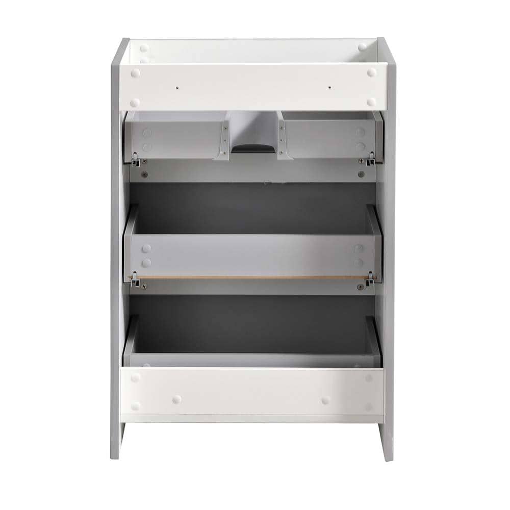 Gray 24" Solid Wood Freestanding Bathroom Vanity Cabinet