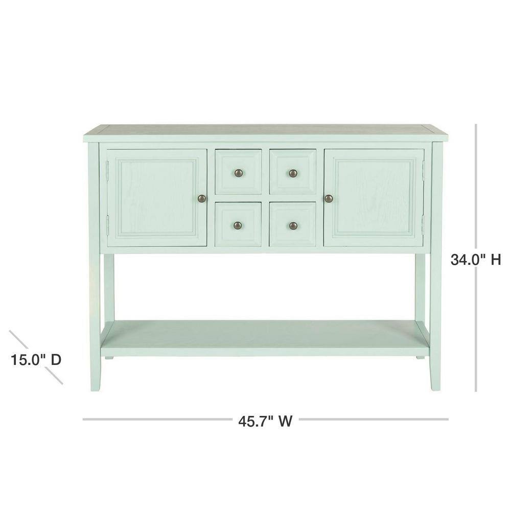 Aqua Smoke Transitional 46'' Oak Sideboard with Storage