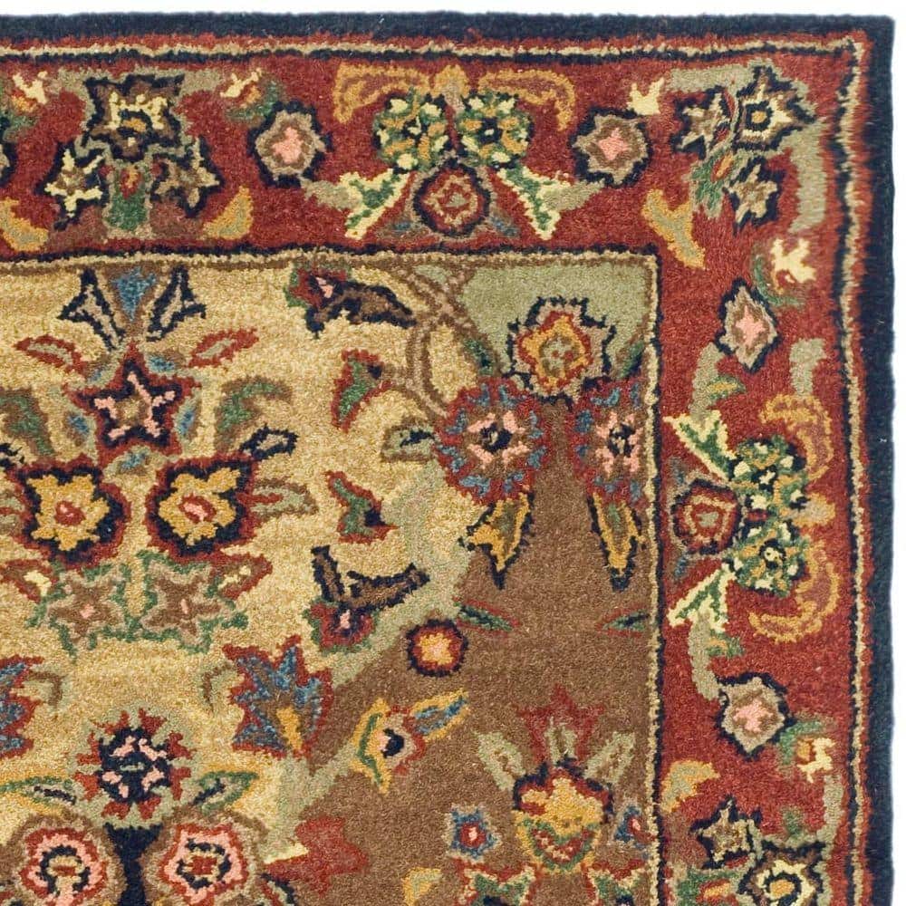 Multi/Burgundy Floral Wool 4' x 6' Hand Tufted Area Rug