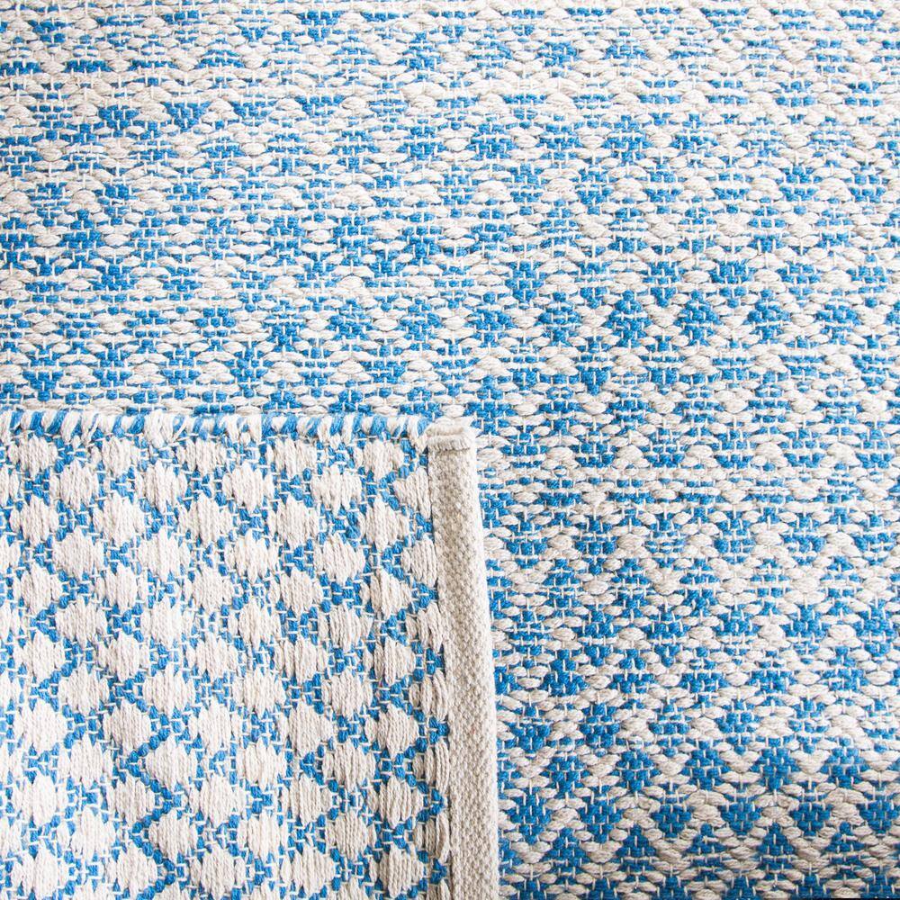 Handmade Blue/Ivory Cotton Flat Woven 4' x 6' Area Rug