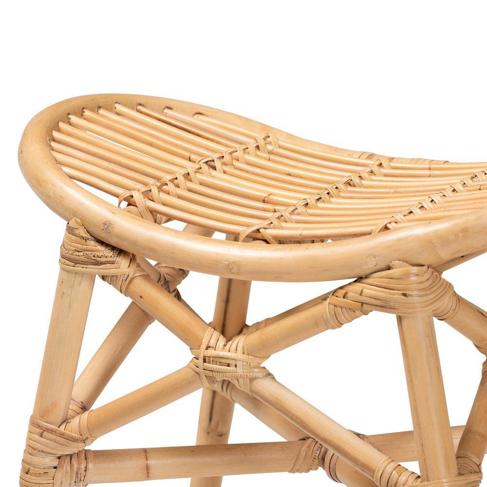 Elgon Natural Brown Rattan Bohemian Footstool