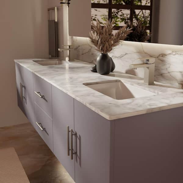 Lexora Geneva 72 in. W x 22 in. D Dark Grey Double Bath Vanity