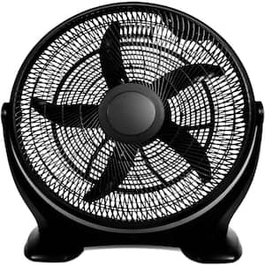Simple Deluxe 14 Inch 3-Speed Black Plastic Floor Fans Oscillating Quiet for Residential, and Greenhouse Use