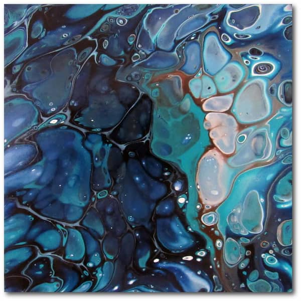 Courtside Market Blue and Turquoise Gallery-Wrapped Canvas Abstract ...