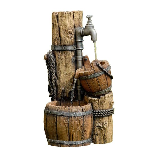 Fountain Cellar Wood Cask Fountain without Light