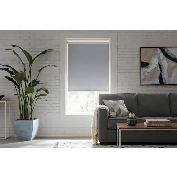 StyleWell Cut-to-Size Taupe Cordless Blackout Fabric Roller Shade 37.25 in. W x 72 in. L