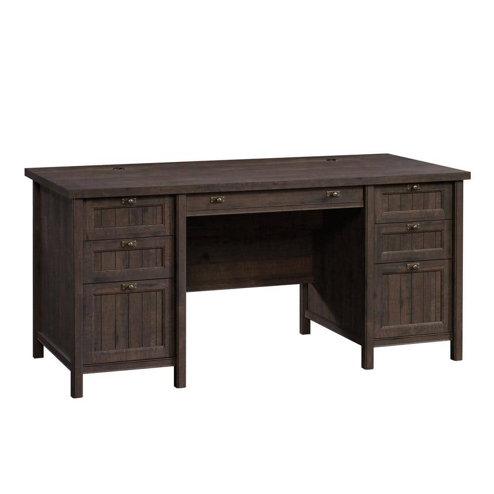 Costa Coffee Oak Executive Desk with Storage Drawers
