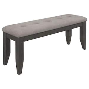 Dalila Grey and Dark Grey Dining Bench with Padded Cushion 47 in.