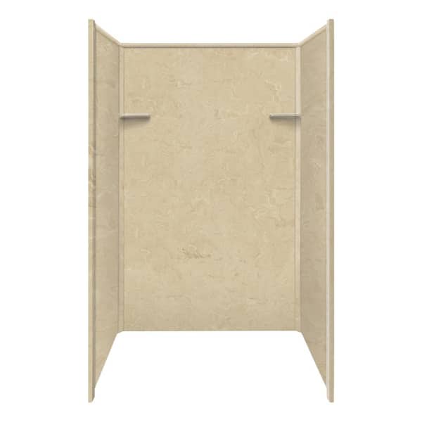 Transolid Studio 48 in. W x 72 in. H x 36 in. D 3-Piece Glue Up Alcove Shower Wall Surrounds in Almond Sky