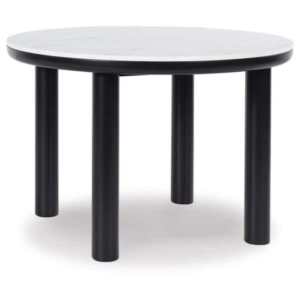 Pedestal Table with Four Sky Blue Kool Series Chairs, Round, 36