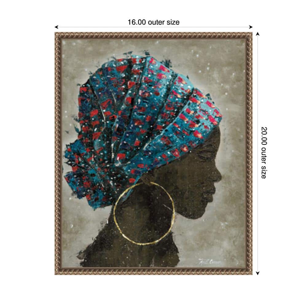 Profile of a Woman I Bronze Framed Canvas Wall Art