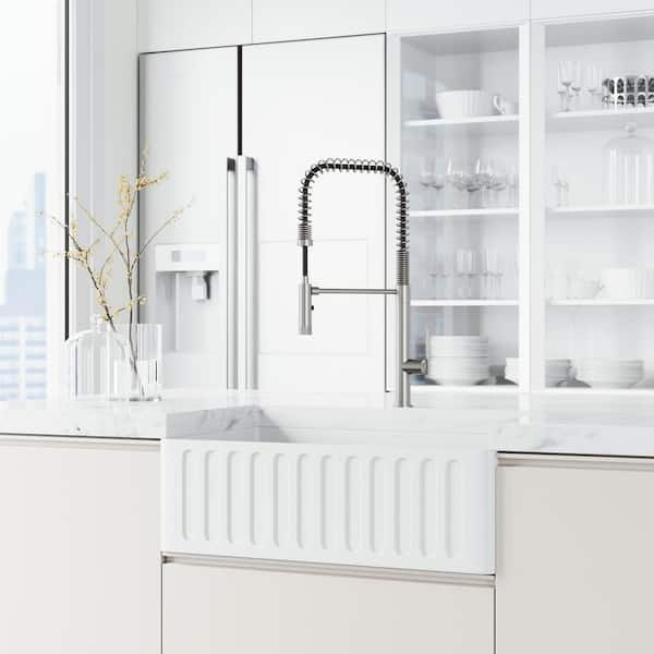 Sterling Single Handle Pull-Down Sprayer Kitchen Faucet in Stainless Steel