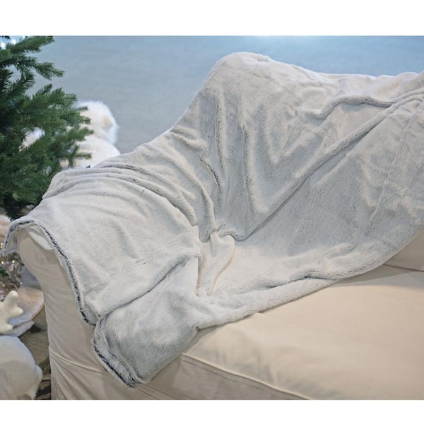 Bare Home Faux Fur Blanket - 60 x 80 - Ultra Soft Fleece - Oversized,  Ombre Stripe
