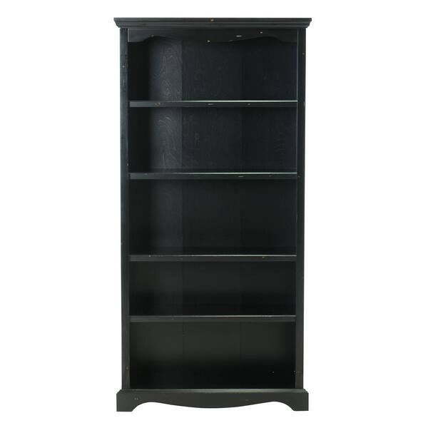 Unbranded Sheffield 5-Shelf Open Bookcase in Antique Black