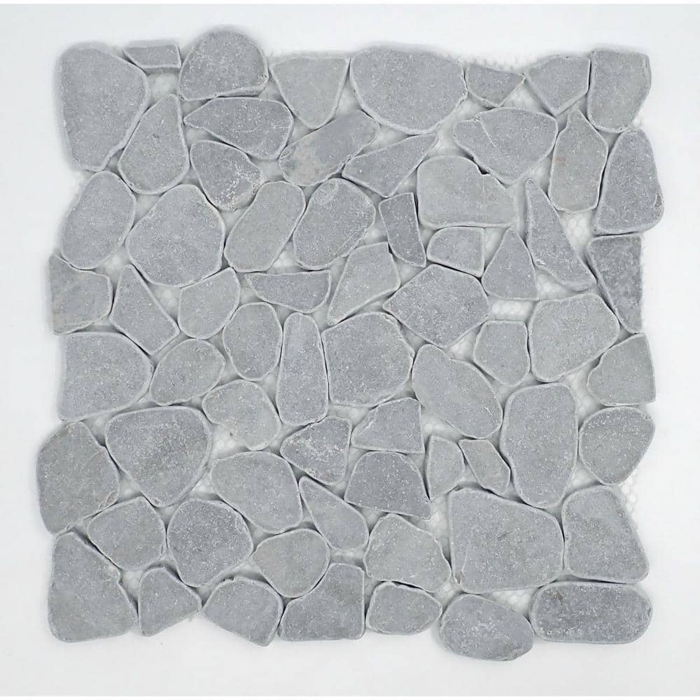 Silver Pebble Stone 12x12 Mosaic Tile