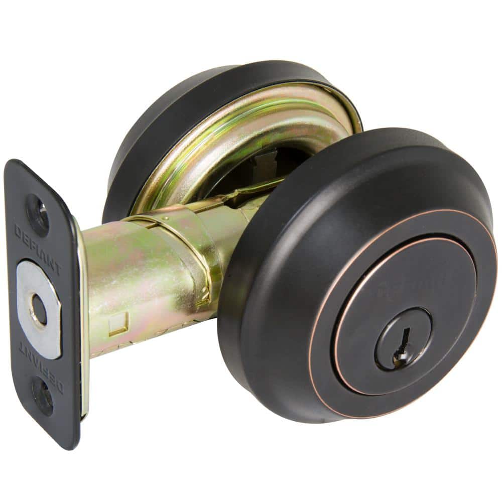 Aged Bronze Low Profile Double Cylinder Deadbolt