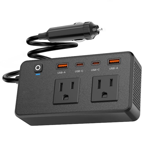 YSOLX Series 300W Continuous Power Inverter with 4 USB-C/A Ports and Dual AC Outlets for Vehicles and Outdoor Use