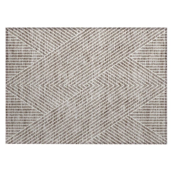 Addison Rugs Chantille Machine Washable Indoor/Outdoor Abstract ACN937 Taupe 1 ft. 8 in. x 2 ft. 6 in. Area Rug