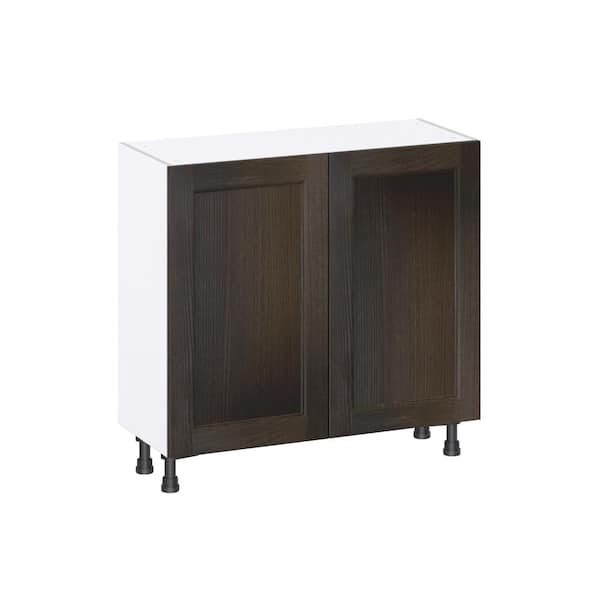 J COLLECTION Lincoln Chestnut Solid Wood Assembled Shallow Base Kitchen ...