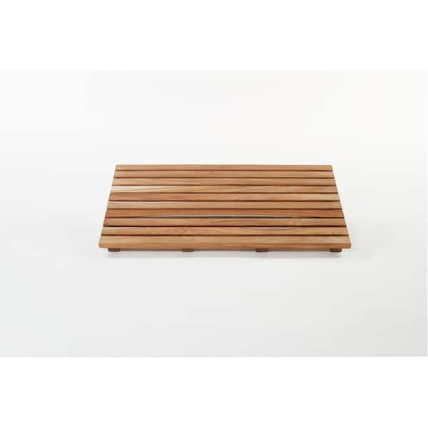 teak bathroom mat