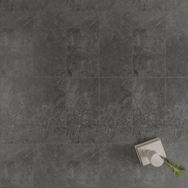 Italian Metalia Porcelain 12 in. x 24 in. x 9mm Flooring and Wall Tile - Black (7 PCS/Case, 14 sq. ft./Case)