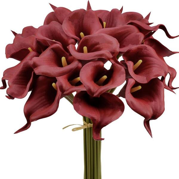 Calla Lily 13.5 in. Red Series (Burgundy) Indoor/Outdoor