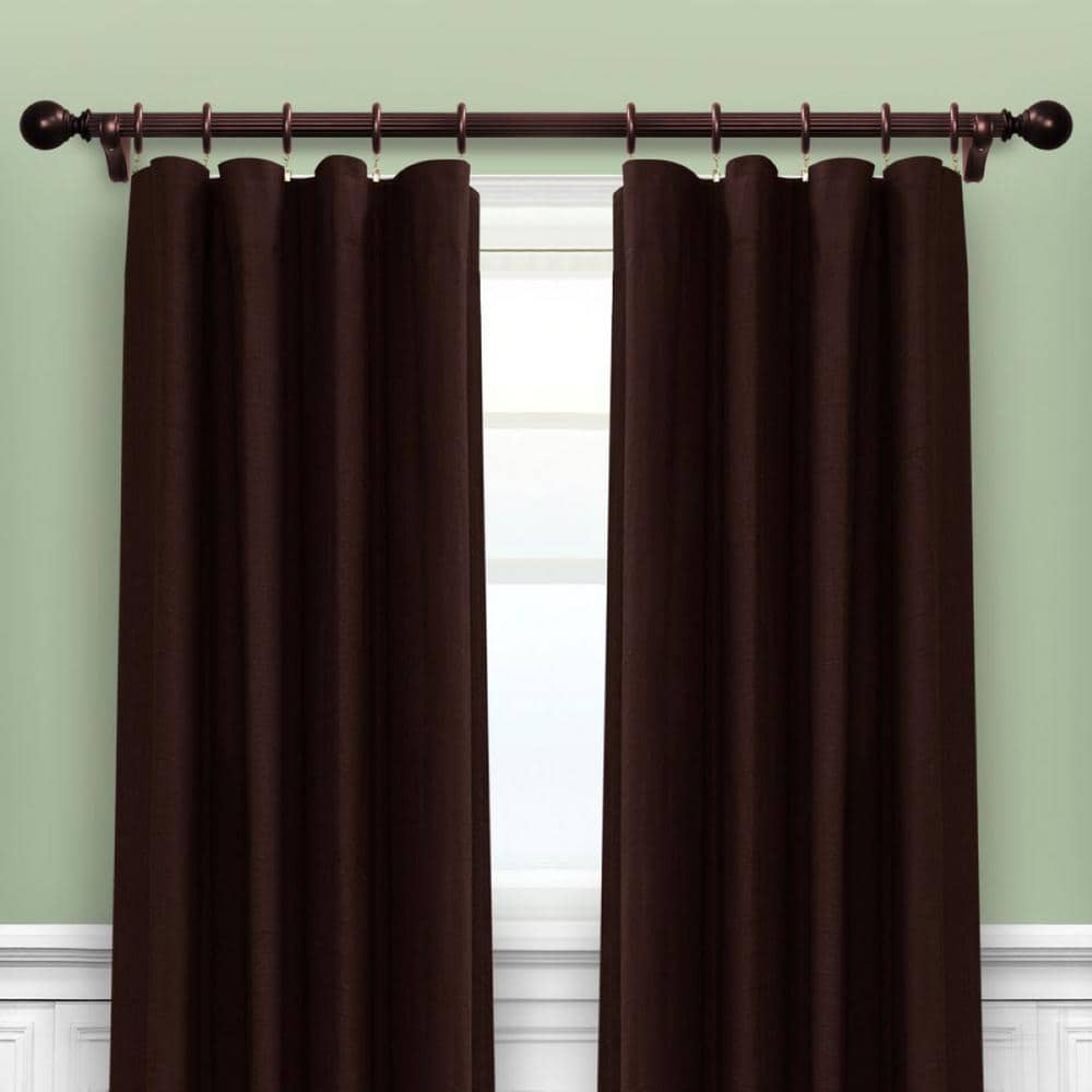 Antique Mahogany Wood Curtain Rings with Clips, Set of 7