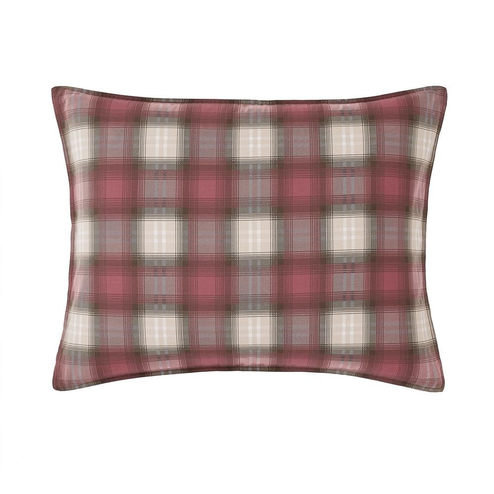 EDDIE BAUER Navigation 3-Piece Red Plaid Cotton King Comforter Set ...