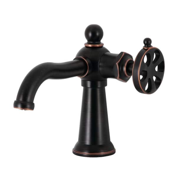 Kingston Brass Belknap Single-Handle Single Hole Bathroom Faucet with Push Pop-Up in Naples Bronze