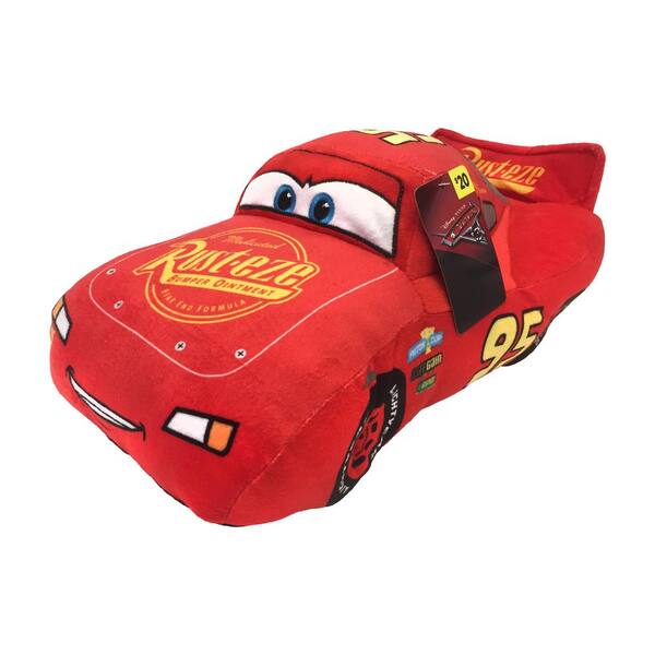Disney Pixar Cars 3 Plush Stuffed Lightning Mcqueen Red Pillow Buddy Official Disney Pixar Product 17 inch Kids Super Soft Polyester Microfiber 