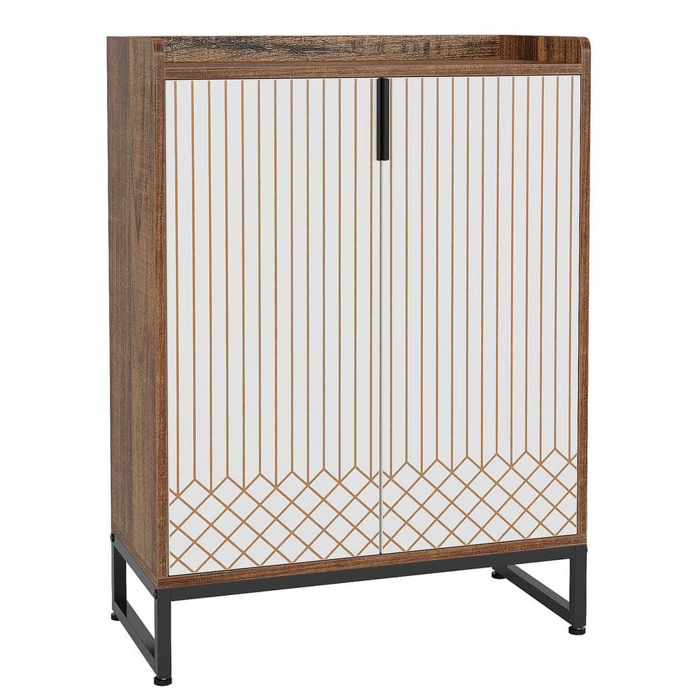 41.34in H * 13.78in W Brown Wooden Shoe Storage Cabinet, 24-Pairs of Shoes price history on PriceWatchPro